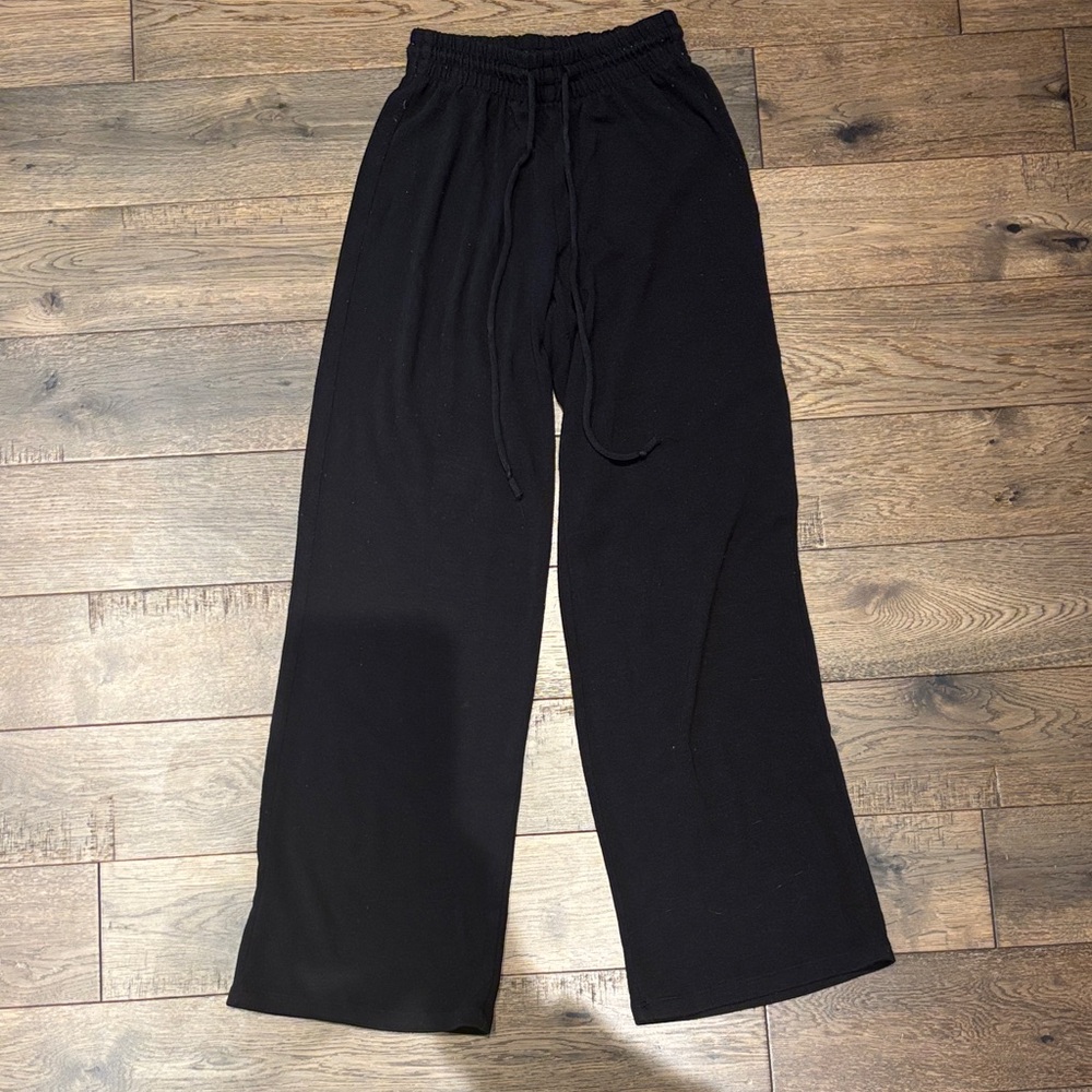 Wilfred Black Elastic Waist Wide Leg Pants